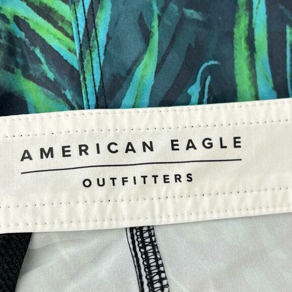 American Eagle Outfitters Blue Green Tropical Swim Board Shorts Size M Men's - Picture 4 of 10